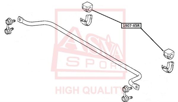Втулка заднего стабилизатора D22 BMW X5 E53 1999-2005 ASVA 1907-X5R