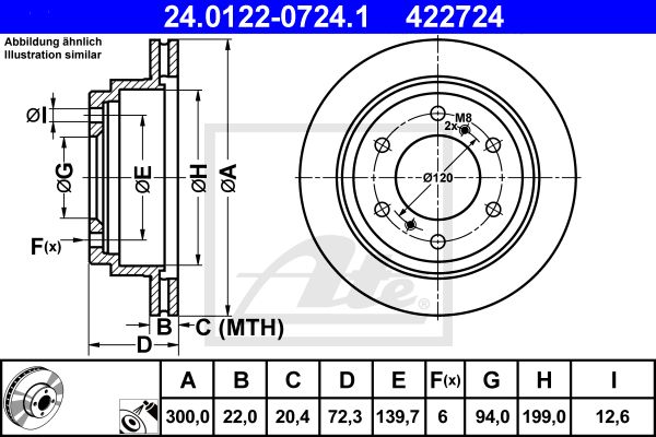 Диск тормозной задний MITSUBISHI Pajero /Vent D=300mm ATE 24.0122-0724.1