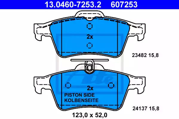 Колодки дисковые задние ATE 13.0460-7253.2