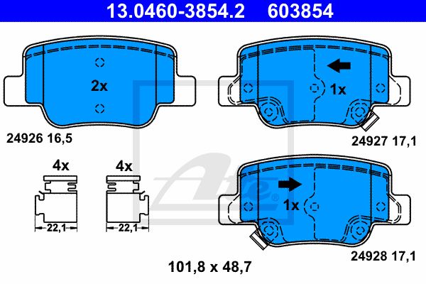 Колодки тормозные дисковые задн, TOYOTA: VERSO 1.6/1.8/2.0 D-4D/2.2 D-4D/2.2 D-CAT 09-