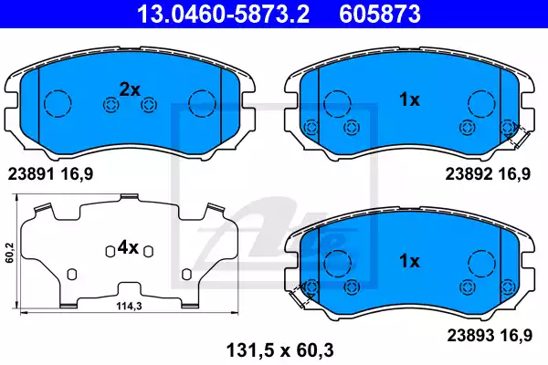 Колодки тормозные передние ATE 13.0460-5873.2