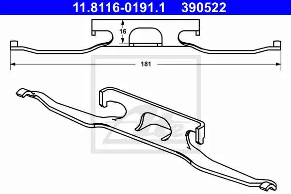 Скоба заднего тормозного суппорта MB 2/3/4T-Sprinter/VW LT II 28-46 95->2006 ATE 11.8116-0191.1