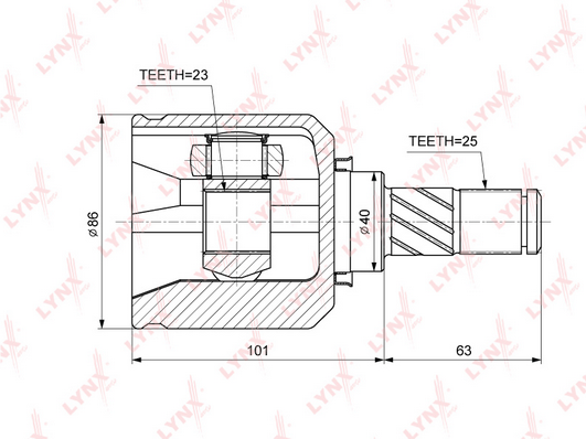 ШРУС внутренний LYNXauto CI-3748