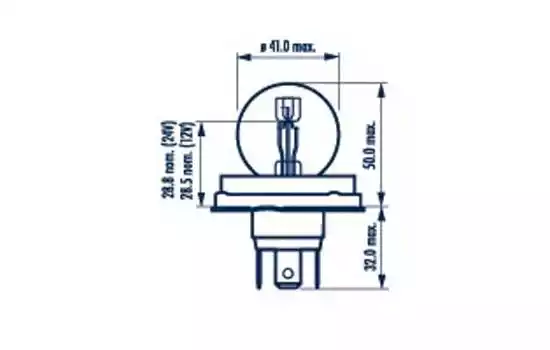 Лампа 24V R2 55/50W P45t NARVA 1 шт. картон 49321