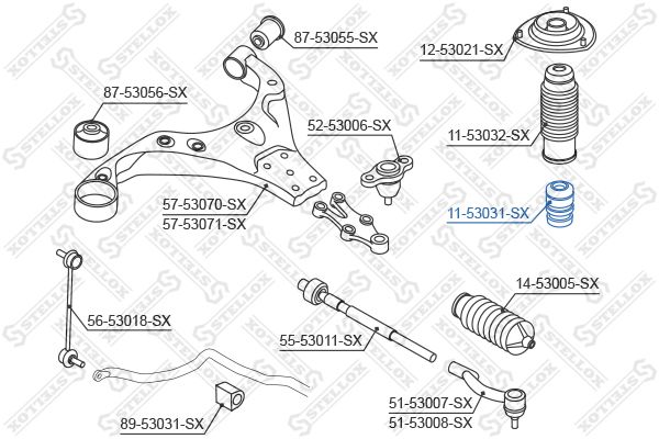 Отбойник амортизатора Hyundai Tucson, KIA Sportage II 04> STELLOX 1153031_SX