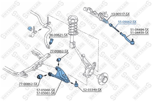 Тяга рулевая Dacia Logan all 04> STELLOX 5505062_SX