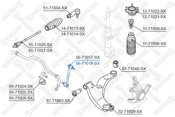 Тяга стабилизатора переднего Mazda 323/Premacy all 00> STELLOX 5671018_SX