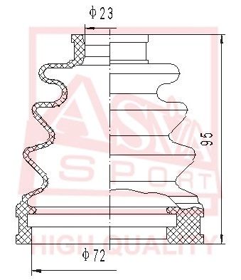 Пыльник ШРУС (комплект без смазки) MITSUBISHI CARISMA ASVA ASBT-2068