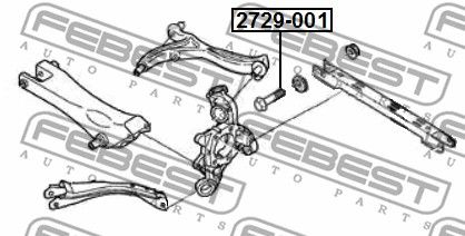 Болт с эксцентриком VOLVO XC90 2003-2014 FEBEST 2729-001