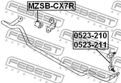 Втулка заднего стабилизатора L=R MAZDA CX-7/CX-9 FEBEST MZSB-CX7R