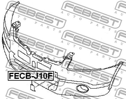 Заглушка буксировочного крюка переднего бампера NISSAN QASHQAI J10E 2006.12-2013.12 [EL] FEBEST FECB-J10F