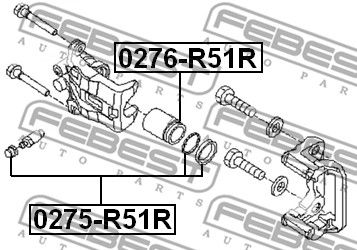 Поршень суппорта тормозного заднего NISSAN PATHFINDER R51M 2005.01-2013.06 FEBEST 0276-R51R