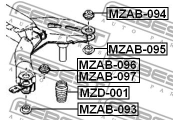 Сайлентблок задней балки MAZDA 6 02-08 FEBEST MZAB-093