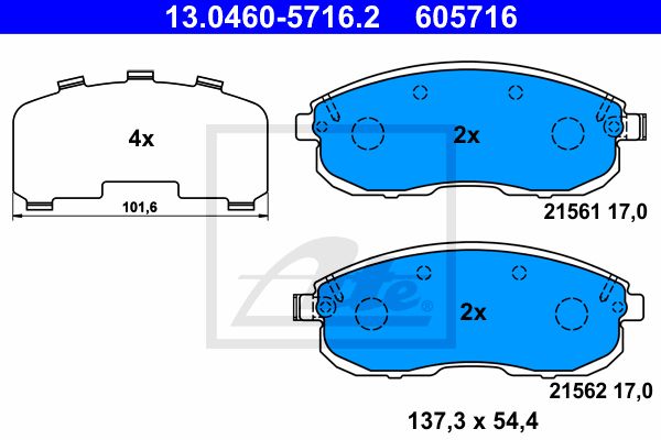 13.0460-5716.2_колодки дисковые передние\ Suzuki SX4 1.5/1.6 06>