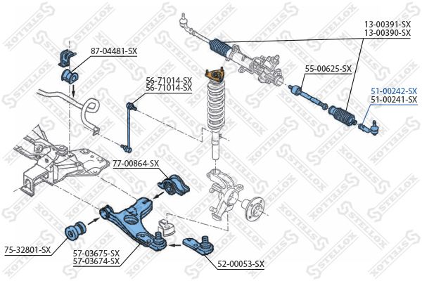 51-00242-SX_наконечник рулевой левый!\ Ford Focus 98>