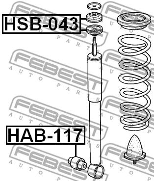 HAB-117_сайлентблок зад. рычага!\ Honda Civic all 87-91/1.4-1.6 95-01