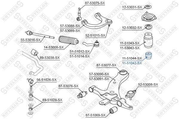 11-51042-SX_отбойник амортизатора заднего!\ Hyundai Getz 02>