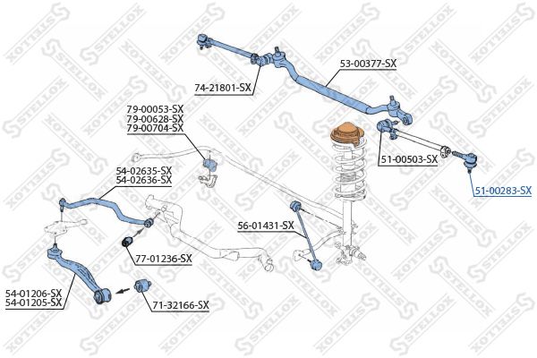 51-00283-SX_наконечник рулевой внутренний! RHT\ BMW E34/E32 <97