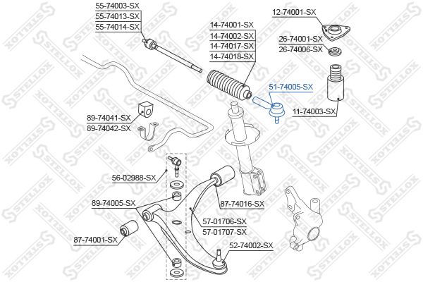 51-74005-SX_наконечник рулевой!\ Nissan Primera P10 90>