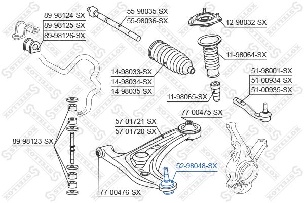 52-98048-SX_опора шаровая!\Toyota Yaris/Verso 99>