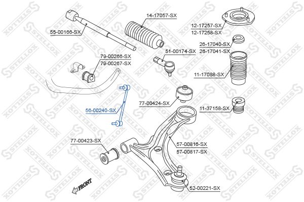 56-00240-SX_тяга стабилизатора переднего!\ Suzuki Grand Vitara 1.9DDiS 05>