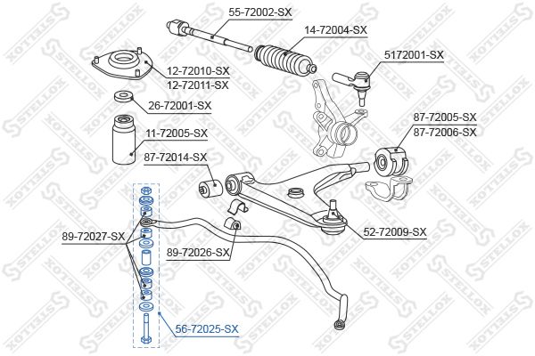 56-72025-SX_тяга стабилизатора переднего!\ Mitsubishi Lancer/Colt CK#/CJ# 96>