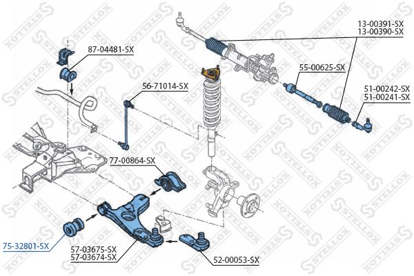 75-32801-SX_сайлентблок рычага пер.!\ Ford Focus 1.4-1.8TDi 98>