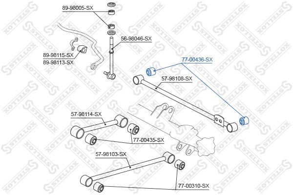 77-00436-SX_сайлентблок зад.попер.тяги!\ Toyota Land Cruiser 120/Prado GRJ120/KDJ120