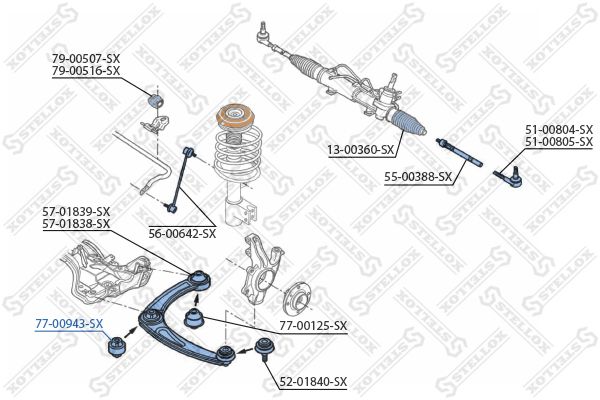 77-00943-SX_сайлентблок.рычага пер.!\ Peugeot 307 1.4-2.0/2.0HDi 00>