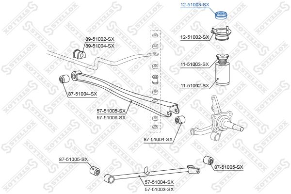 12-51003-SX_опора амортизатора заднего верхняя!\ Hyundai Accent/Pony Excel all 95-99