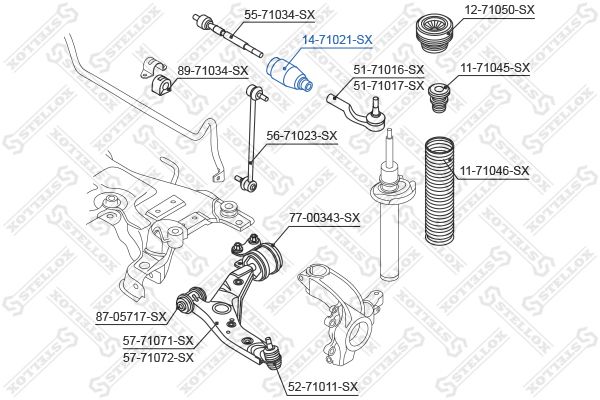 14-71021-SX_пыльник рейки рулевой!\ Toyota Auris/Avensis 07>