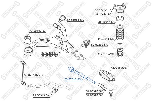 55-07310-SX_тяга рулевая!\ Hyundai I30 07>