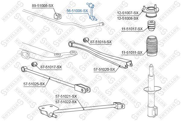 56-51006-SX_тяга стабилизатора заднего!\Hyundai Coupe 96-00