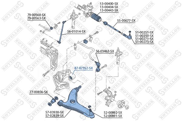 87-07352-SX_сайлентблок рычага зад.нижн.!\ Audi A2 1.4TDi 00>