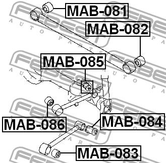 MAB-081_сайлентблок рычага подвески!\ Mitsubishi Pajero Pinin/Io H61W-H77W 99-05