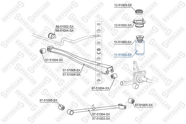 11-51002-SX_пыльник амортизатора заднего!\ Hyundai Accent/Pony Excel 95>