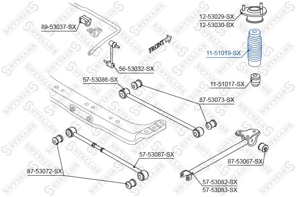 11-51019-SX_пыльник амортизатора заднего!\ Hyundai Elantra 00>, KIA Cerato 04>