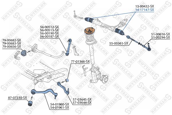 14-17147-SX_пыльник рейки рулевой!\ BMW E60/E65/X5 2.0i-6.0i/3.0D/4.5D 01>