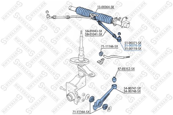 51-00370-SX_наконечник рулевой правый! <ch.4AP001983\ Audi 100 90-94