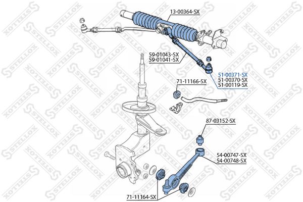 51-00371-SX_наконечник рулевой левый!\ Audi 100 90-94 <ch.4AP001983