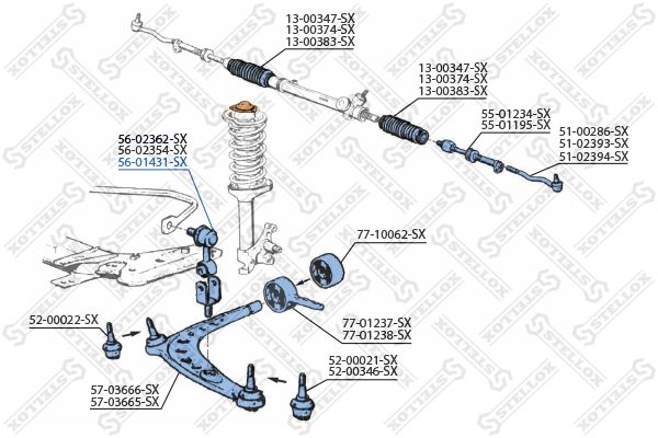 56-01431-SX_тяга стабилизатора переднего!\BMW E34/E32 <96