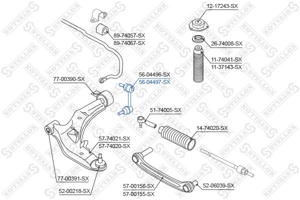 56-04497-SX_тяга стабилизатора переднего правая!\ Nissan Primera P12E all 02>