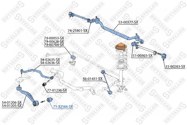 71-32166-SX_сайлентблок рычага нижн.!\BMW Е28/Е34/Е32/X5 all 81>