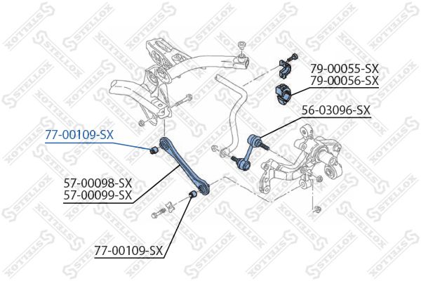 77-00109-SX_сайлентблок заднего продольного рыч.!\ Audi A3 03>,VW Golf 03>/Jetta3 05>