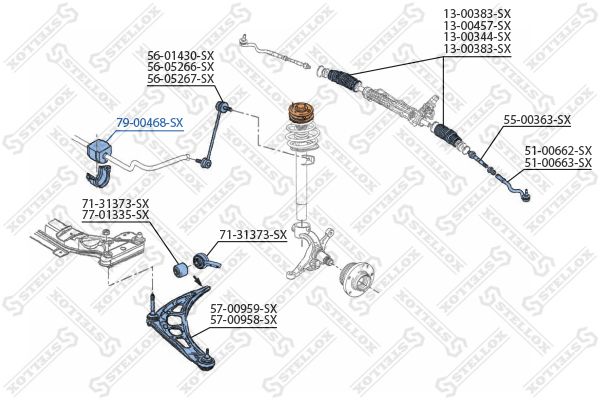 79-00468-SX_втулка стабилизатора переднего! d24.6\ BMW E46 1.8i/2.0D 98>