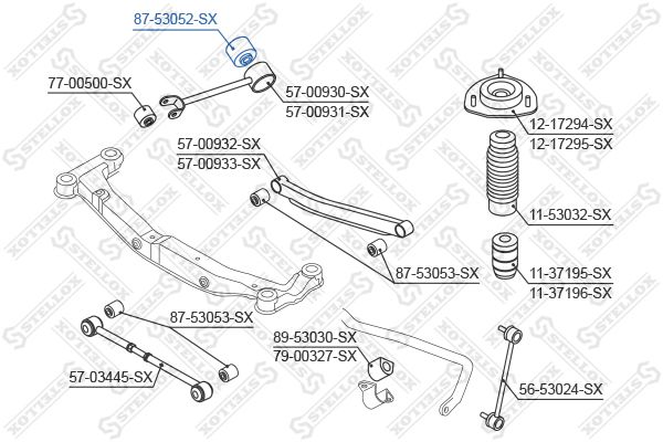 87-53052-SX_сайлентблок зад. продол. рычага!\ KIA Sportage aII &4WD 04>