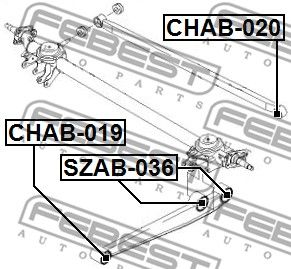 CHAB019_сайлентблок передний рычага нижнего!\ Suzuki Tico/Jimny SN413 98>/Ignis 03-08