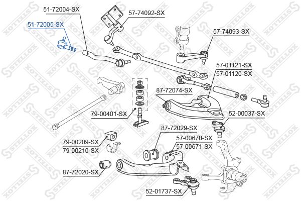 51-72005-SX_наконечник рулевой наружный!\ Mitsubishi Pajero 90-01