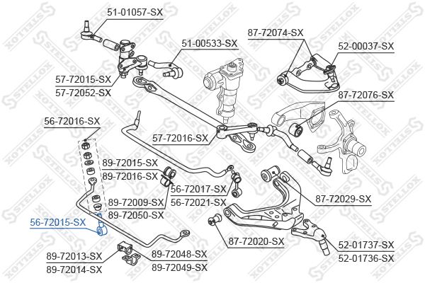 56-72015-SX_тяга стабилизатора переднего!\ Mitsubishi Pajero all 91-94