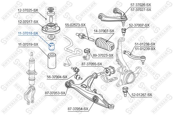 11-37018-SX_отбойник амортизатора переднего!\ Honda CR-V RD1/RD2 95>